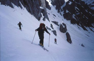 il  ripido pendio della Combe Brune