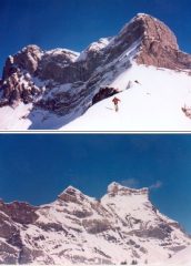 in alto la Q.2060 ai piedi del Lion d'Argentine;in basso la Tete Ronde e Les Diablerets