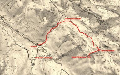 mappa IGN e tracciato della via di salita
