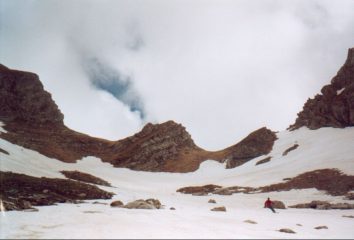 La forcella Falasca versante Val Chiarino