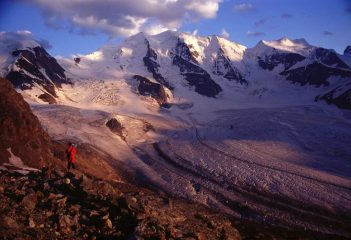 tramonto dalla Diavolezza verso i Pizzi Palù (21-7-2002)