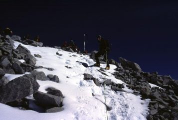 l'arrivo in vetta alla Cima Presanella (19-8-2002)
