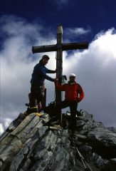 Stelvio e Gianni in vetta ala Gran Pilastro (23-8-2002)