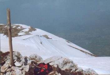 dalla vetta l'inizio del Canale del Muraglione