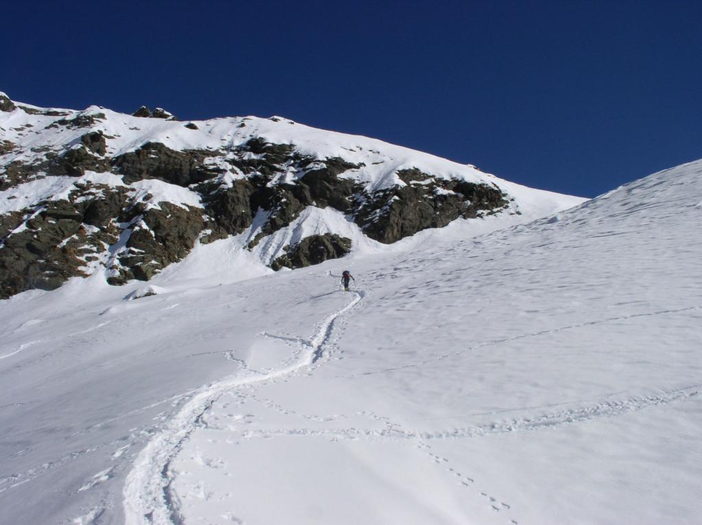 i ripidi pendii sotto il colle del Vallonetto