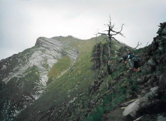 Inizio della cresta della pioda a metà percorso