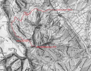 cartina tratta da IGC foglio 6 Monviso e via di salita seguita