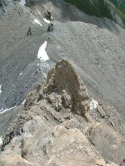 cresta di salita dalla vetta