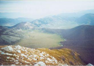 la piana di Rascino dalla vetta del Nuria