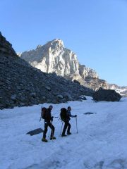 Sul Ghiacciaio di Teleccio. Sullo sfondo il Gran San Pietro