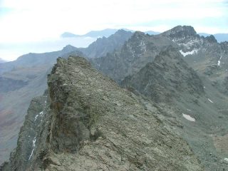la cresta sud dalla cima
