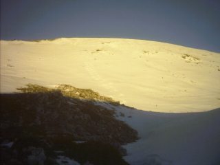 il pendio sommitale delle Mucchia di Pacentro,visto dall'imbocco del vallone del Diavolo