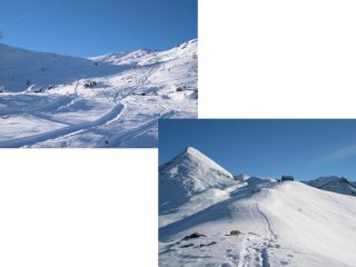 I pendii finali in salita - L'ampia dorsale che conduce al colle