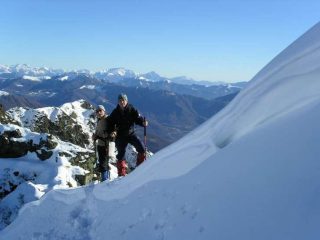 L'inizio della traversata dalla cresta Nord