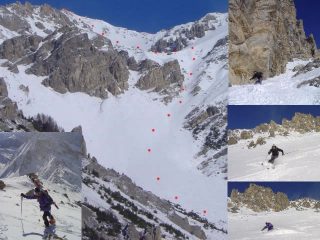 itinerario di discesa con moli e marco in azione
