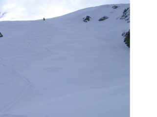 pendio di ricongiunzione col canale che sale al colle della Roussa
