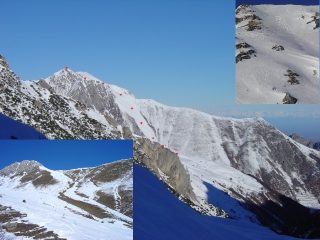 L'itinerario visto salendo al frisson e stamattina salendo in vetta