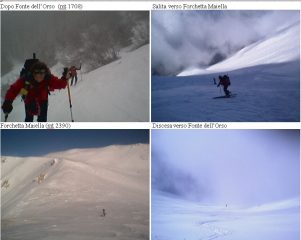 prima foto: traverso da effettuare all'uscita del bosco per arrivare a Fonte dell'Orso