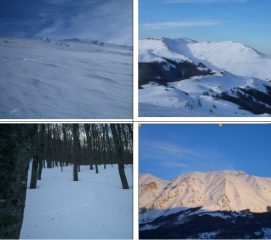 In senso orario1)vetta 2)M.Le Mucchia a dx e M.Morrone in fondo 3)sponda dx della Rava dell'Inferno 4)da sx Rava del Ferro,Ravone della Vespa,Direttissima M.Amaro