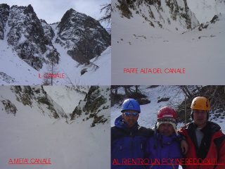 il canale e noi tre al rientro leggermente infreddoliti........