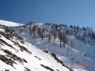 verso la parte alta dell'itinerario. Canalone centrale