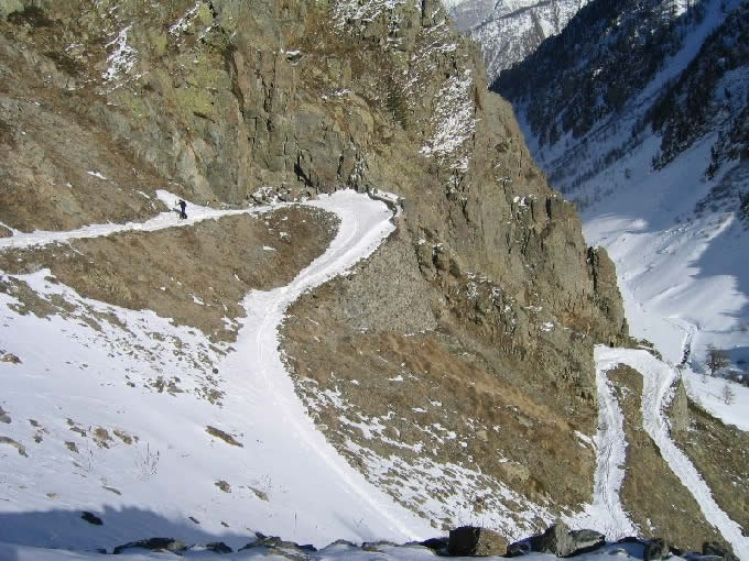 Gli ultimi tornanti verso il passo di scolettas