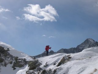l'arrivo al colle con lo sfondo del Mont Mars