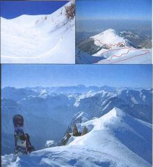 1.Discesa vallone serpentera 2.Percorso salita dalla cima 3.Sulla cima del CARS