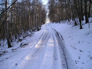 la strada poco prima del santuario