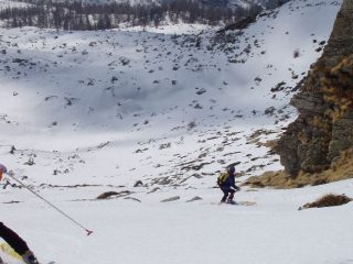 Cercando di evitare le pietre nel canale della parte alta