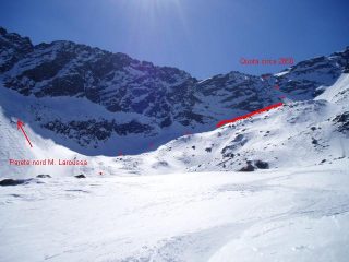 vista generale del canale e l'attacco della parete