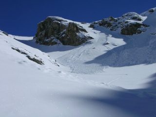 Risalendo il valloncello fra l'itinerario della Becca d'Aran e l'itinerario classico