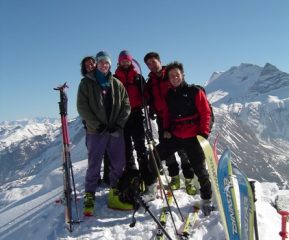 Giovanna, Paolo, ul Diretur (Paolo), Alberto e Matteo in vetta