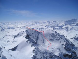 percorso finale del dome de la sache, con a destra il dome des platieres