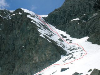 Il percorso di discesa dalla base del conoide