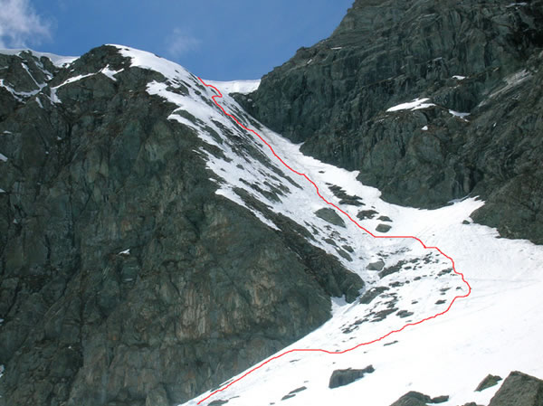 Il percorso di discesa dalla base del conoide