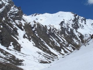 Punta della Capra con il passaggio chiave in basso
