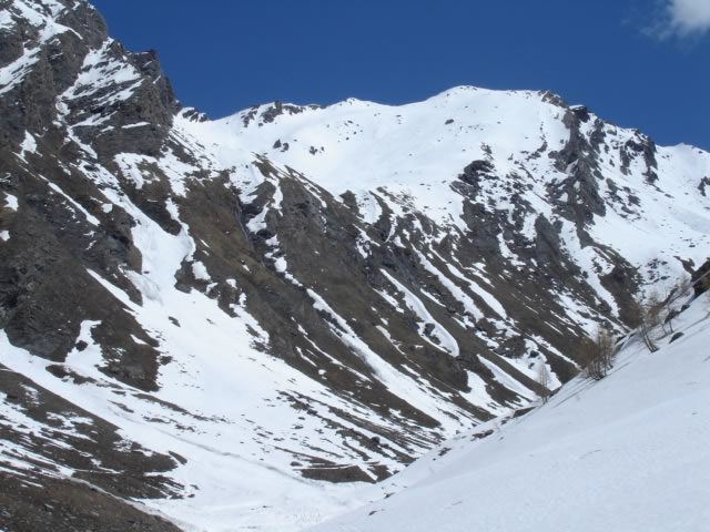 Punta della Capra con il passaggio chiave in basso