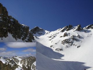 il bellissimo pendio superiore e vista dalla punta