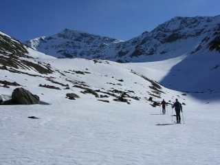La Val di Rosole a circa 2700 m - in fondo il Cevedale e a destra il Monte Rosole