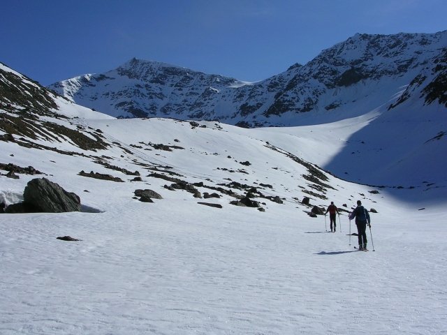 La Val di Rosole a circa 2700 m - in fondo il Cevedale e a destra il Monte Rosole