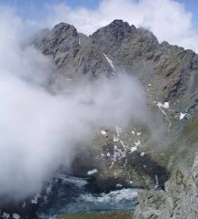 dalla Punta della Gavia: il lago Ciardonnet e la bifida Orsiera
