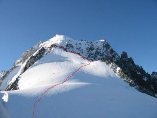 Itinerario di salita ed un passaggio di cresta