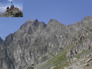 La via di salita e la vetta