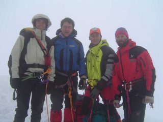 da sx, io , Federico, Matteo e Paolo in vetta al Fletschhorn