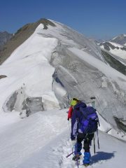 In cresta, tornando verso la Punta Kurz