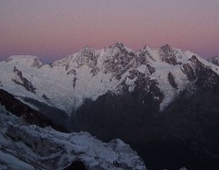 Alba sulla catena dei Mischabel