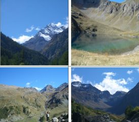 in senso orario 1)Tersiva 2)Lavodilec 3)alta val Fenis e passo omonimo 4)col Fussy tra M.Glacier e M.Delà