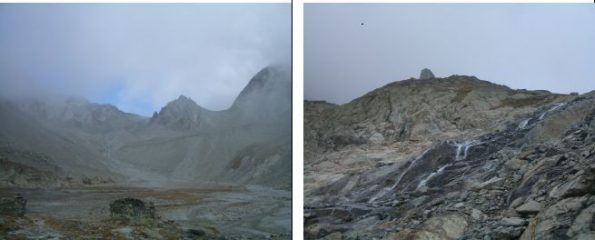 A sx: Plan de la Sabbla e il Col de Crete Seche (a sx del 