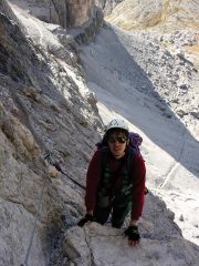 io all'uscita del tratto più impegnativo della ferrata (1-10-2005)